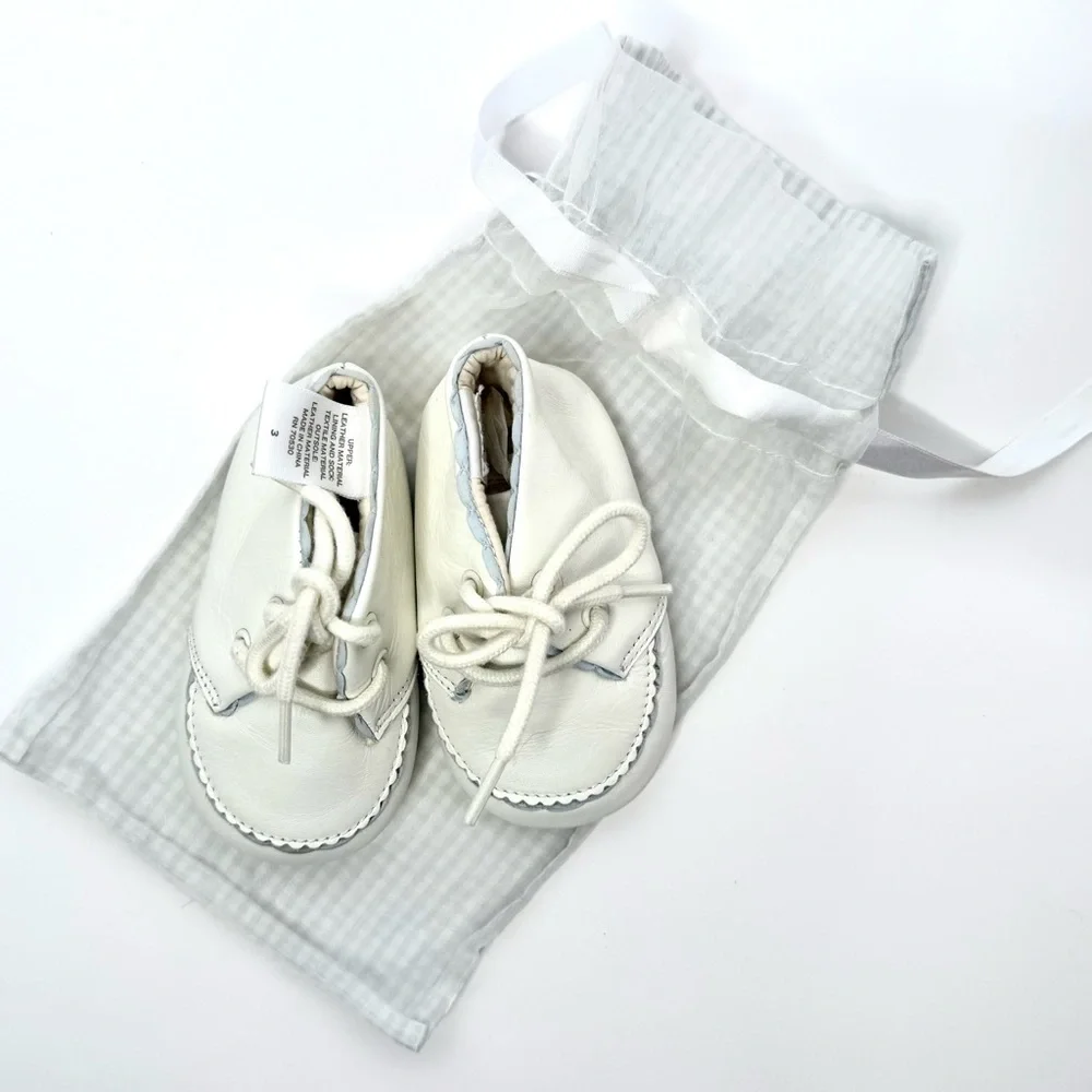 Janie and Jack Classic White Leather Baby Shoes
